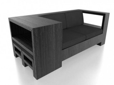 дизайнерский черный диван