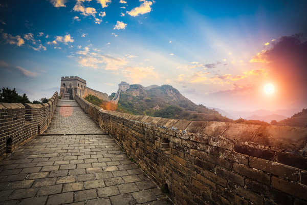 закат на Великой Китайской стене