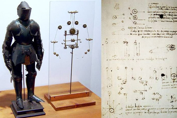 Леонардо да Винчи человекоподобный механизм