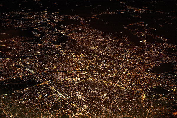 световой снимок мегаполиса